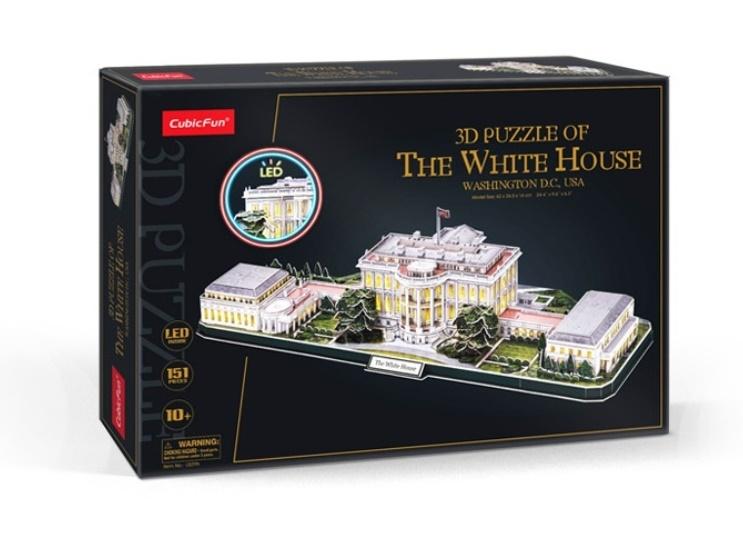 PUZZLE 3D CUBIC FUN LED BIAŁY DOM 5294