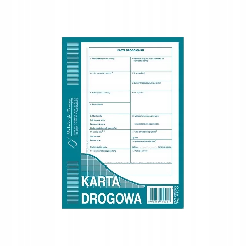 KARTA DROGOWA A5 815-3