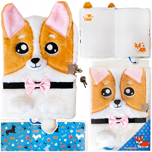 Pamiętnik Z Kłódką 3D Włochacz A5 96K Corgi 6931