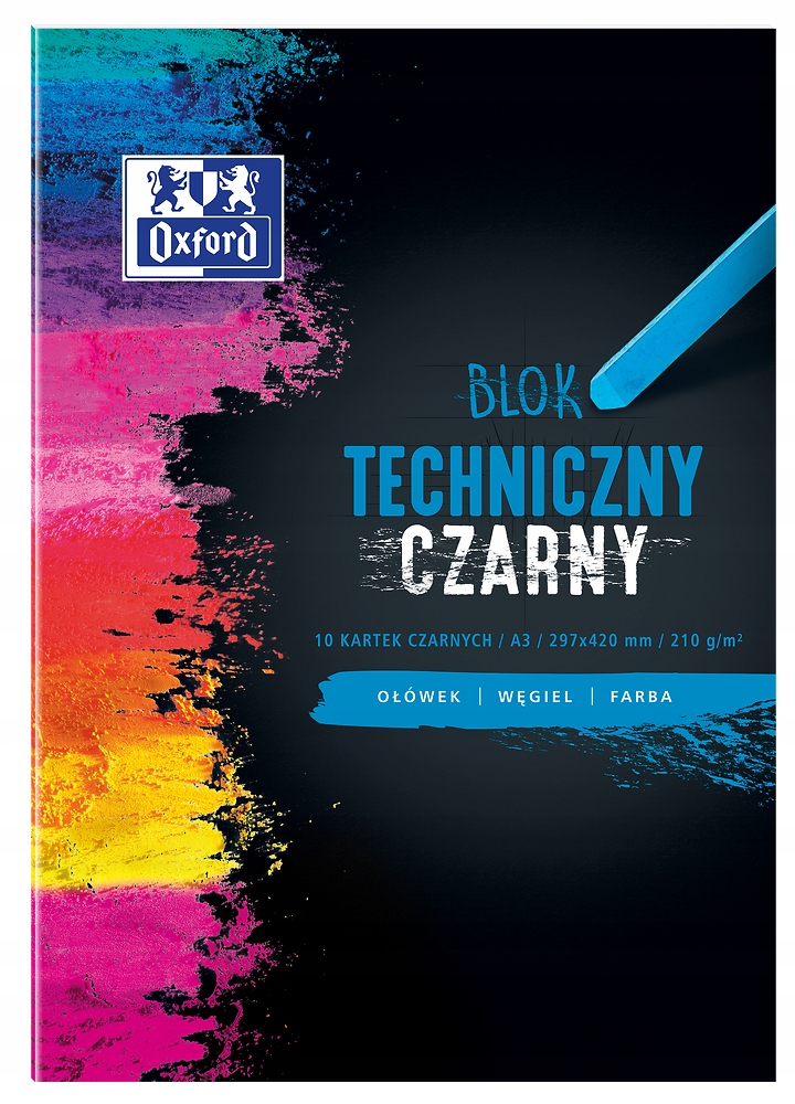 BLOK TECHNICZNY A3/10K CZARNY OXF 400093235 A'10