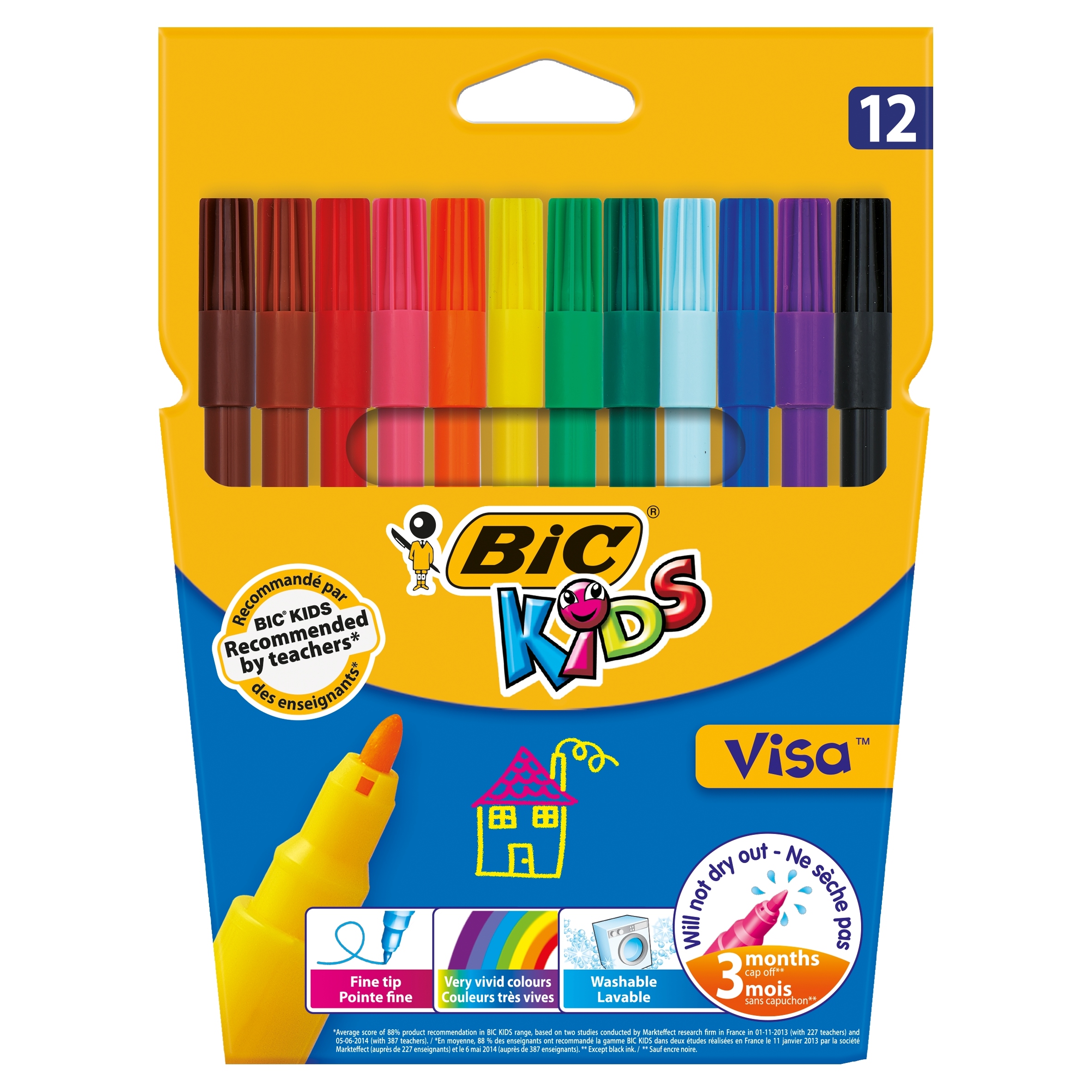 FLAMASTRY BIC KIDS VISA 12KOL. 2758