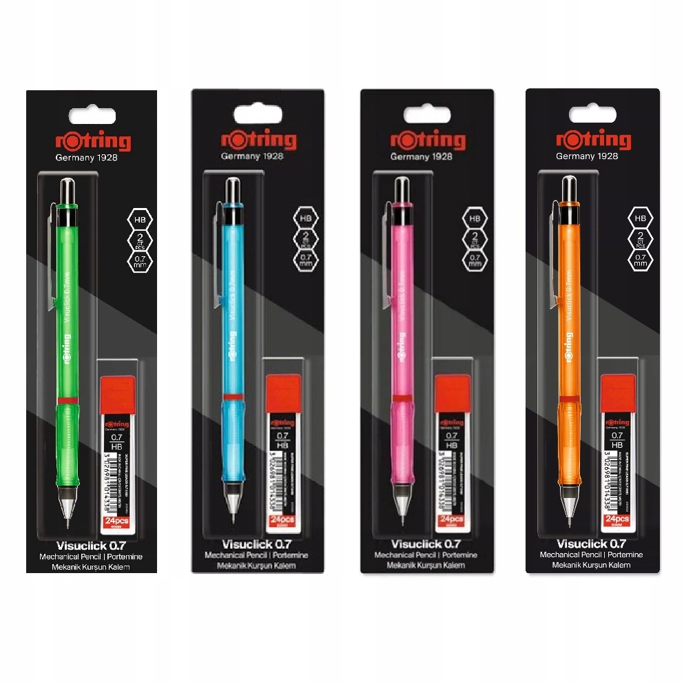 Ołówek automatyczny Rotring Visuclick 0,7 mm + grafity, HB 2102713