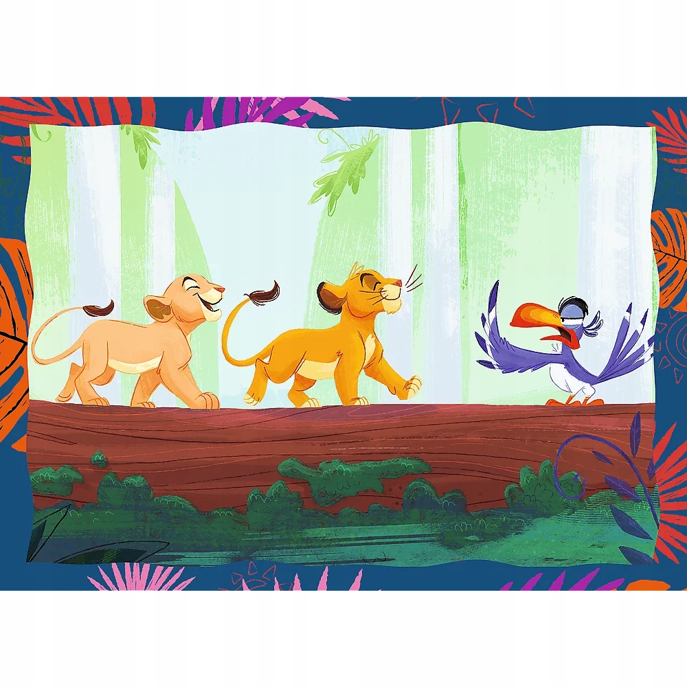 PUZZLE 4W1 ODWAŻNY KRÓL LEW 34653