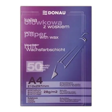 KALKA OŁÓWKOWA Z WOSKIEM (50) A4 FIOLETOWA 5973