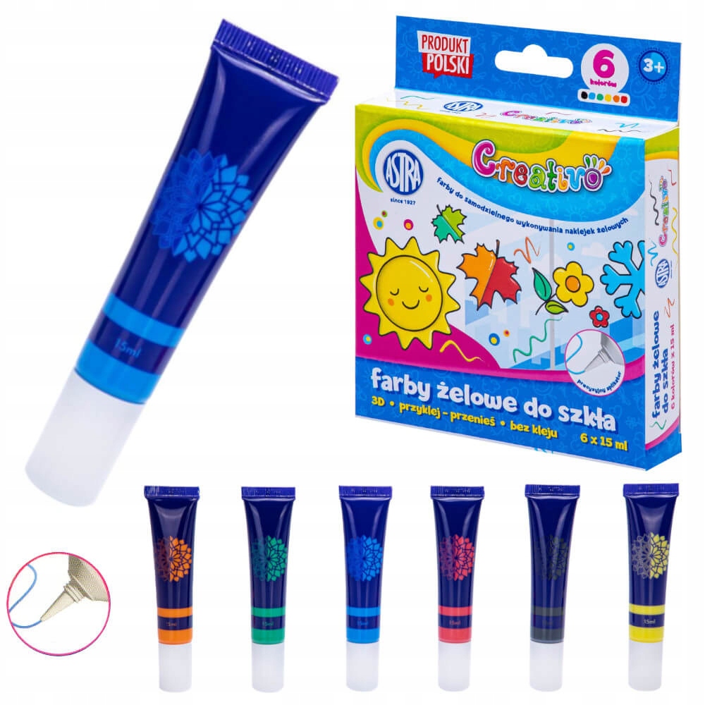 FARBY DO TWORZENIA NAKLEJEK ŻELOWYCH 6X15ML 9635