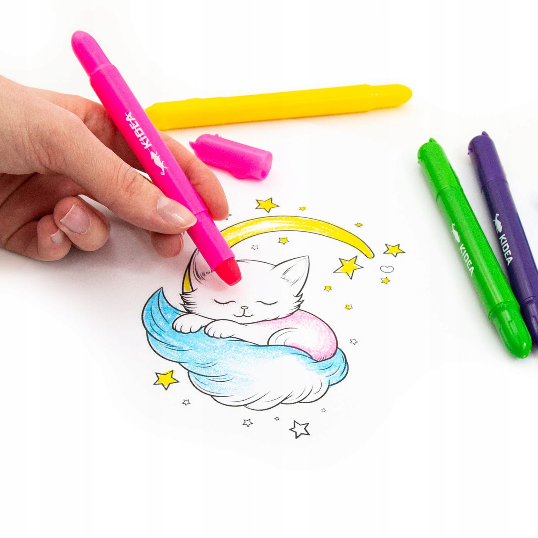 Kredki Żelowe Kotki 8 Kol. Kidea 6899