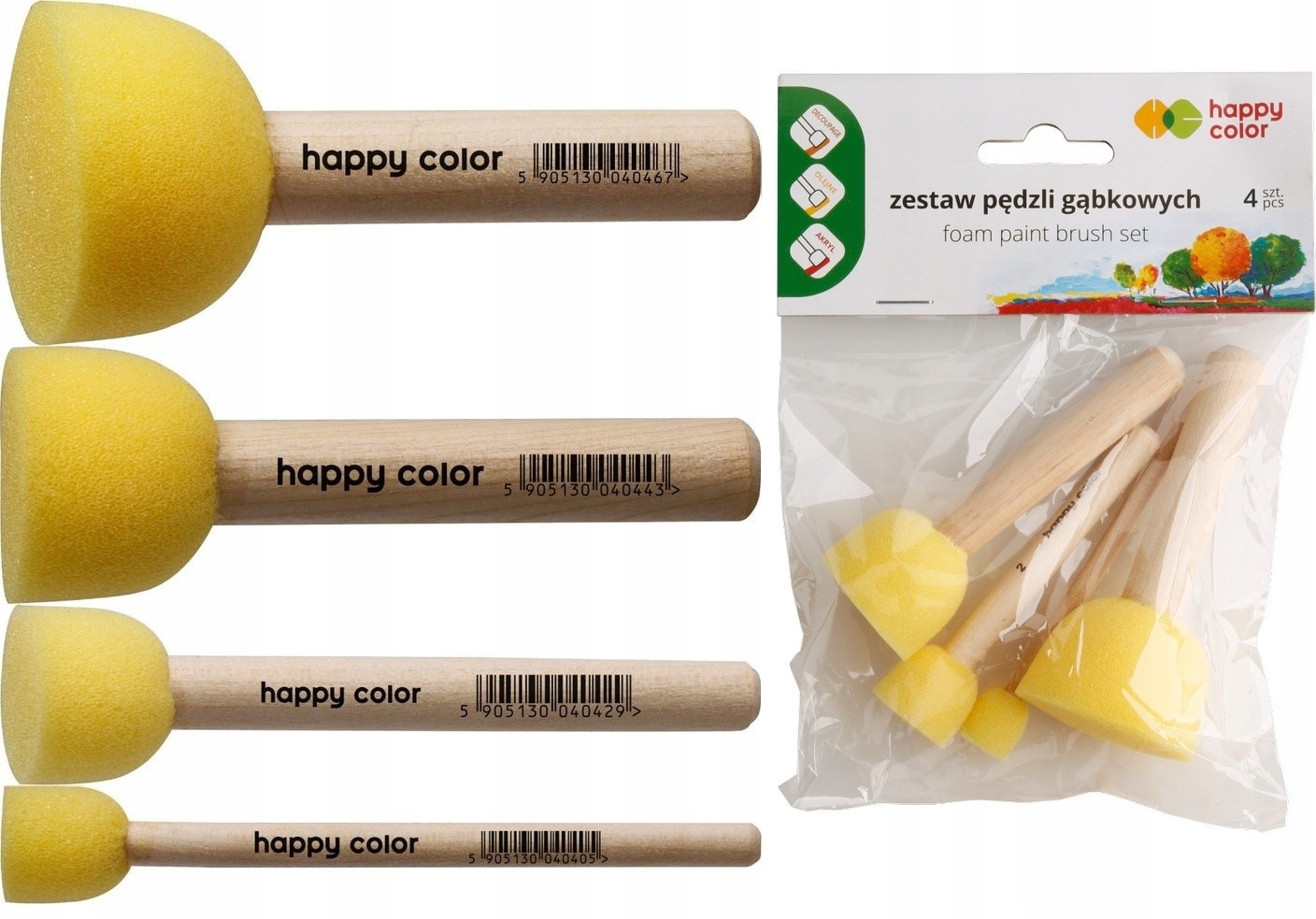 PĘDZEL GĄBKOWY OKRAGŁY MIX 0399