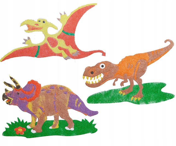 Piaskowe obrazki Pakiet 7(pterodaktyl,t-rex, 6476