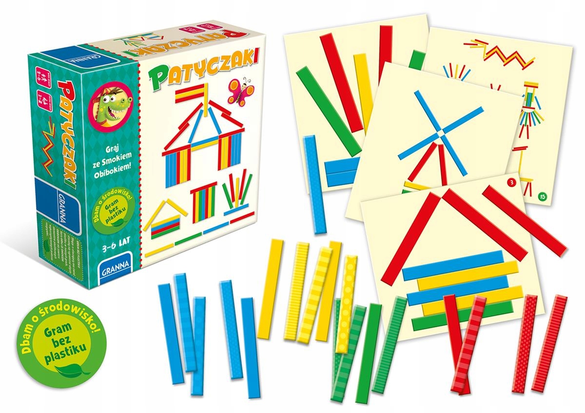 GRA KREATYWNA EDUKACYJNA PATYCZAKI GRAM ZE SMOKIEM OBIBOKIEM GRANNA
