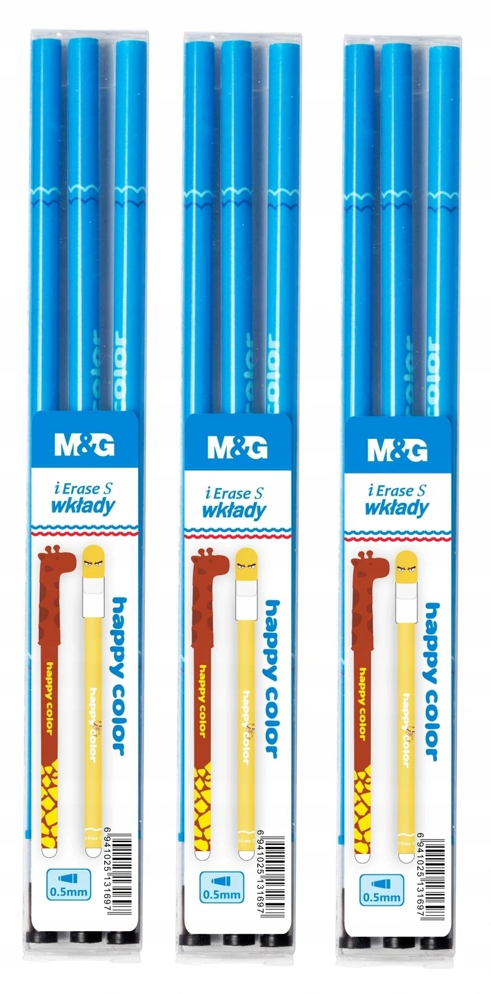 WKŁADY DO DŁUGOPISU USUWALNEGO 3PACK NIEB. 9SZT