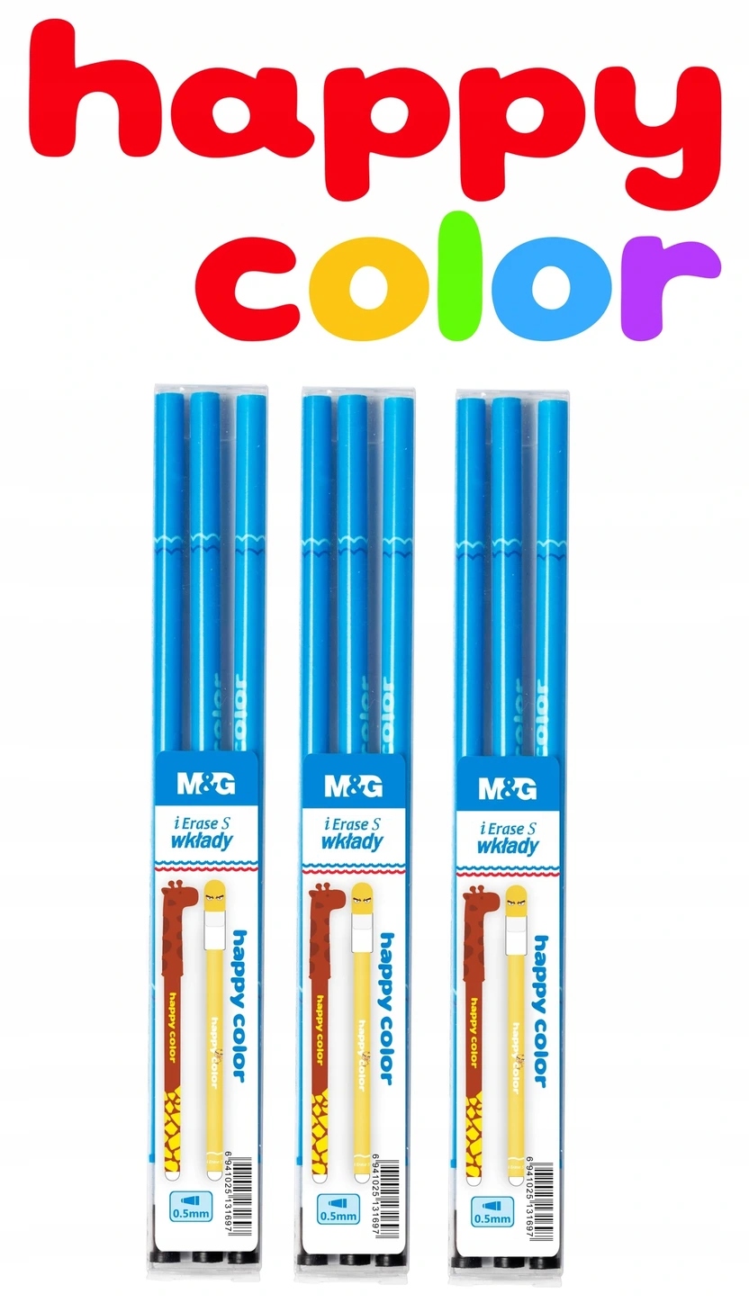 WKŁADY DO DŁUGOPISU USUWALNEGO 3PACK NIEB. 9SZT