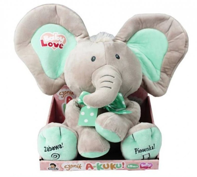 SŁONIK A KUKU BEŻOWO-MIĘTOWY 24CM 6508