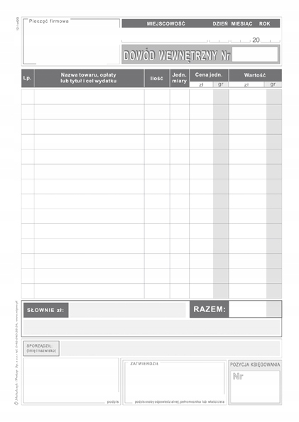 DOWÓD WEWNĘTRZNY A5 K12