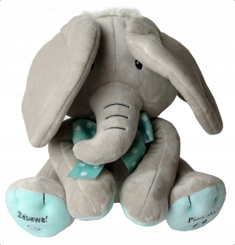 SŁONIK A KUKU BEŻOWO-MIĘTOWY 24CM 6508