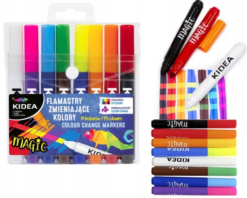 FLAMASTRY ZMIENIAJĄCE KOLORY KIDEA 3985