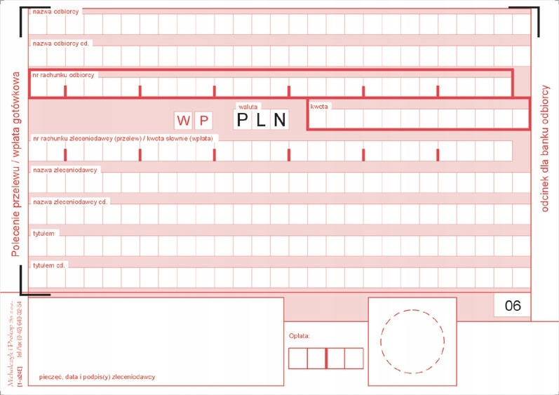 WP-4 ODCINK.POLECENIE PRZELEWU WPŁATA GOT A6 445-5