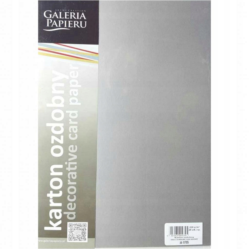Karton Ozdobny Millenium Srebrny 220G/M2 (20) 9395