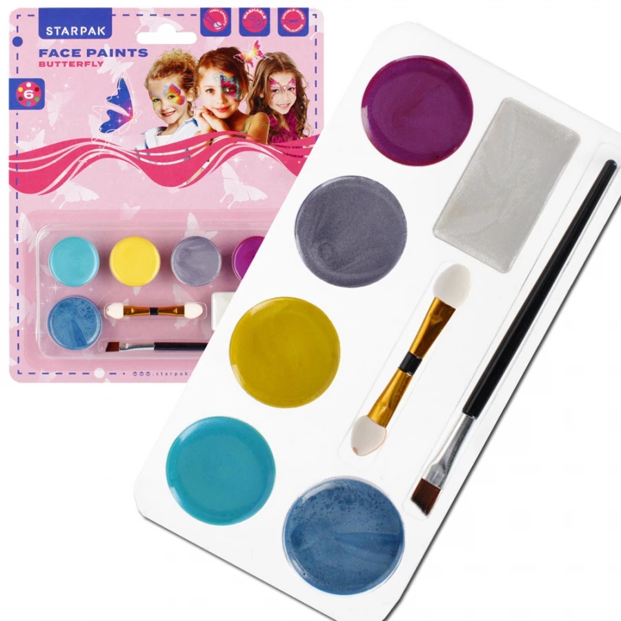 FARBY DO TWARZY 6KOL+AKC MOTYL ST