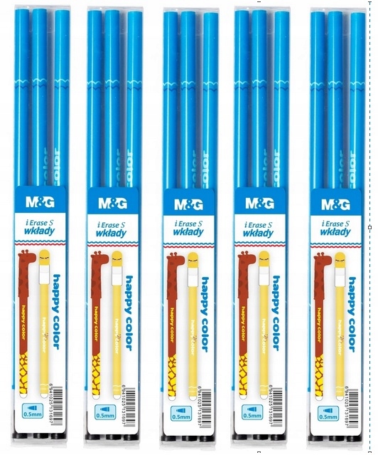 WKŁAD DO DŁUGOPISU 0,5 NIEBIESKI HAPPY COLOR 9 SZT