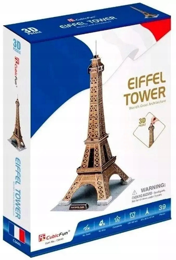 PUZZLE 3D WIEŻA EIFFEL"A 39EL.0442