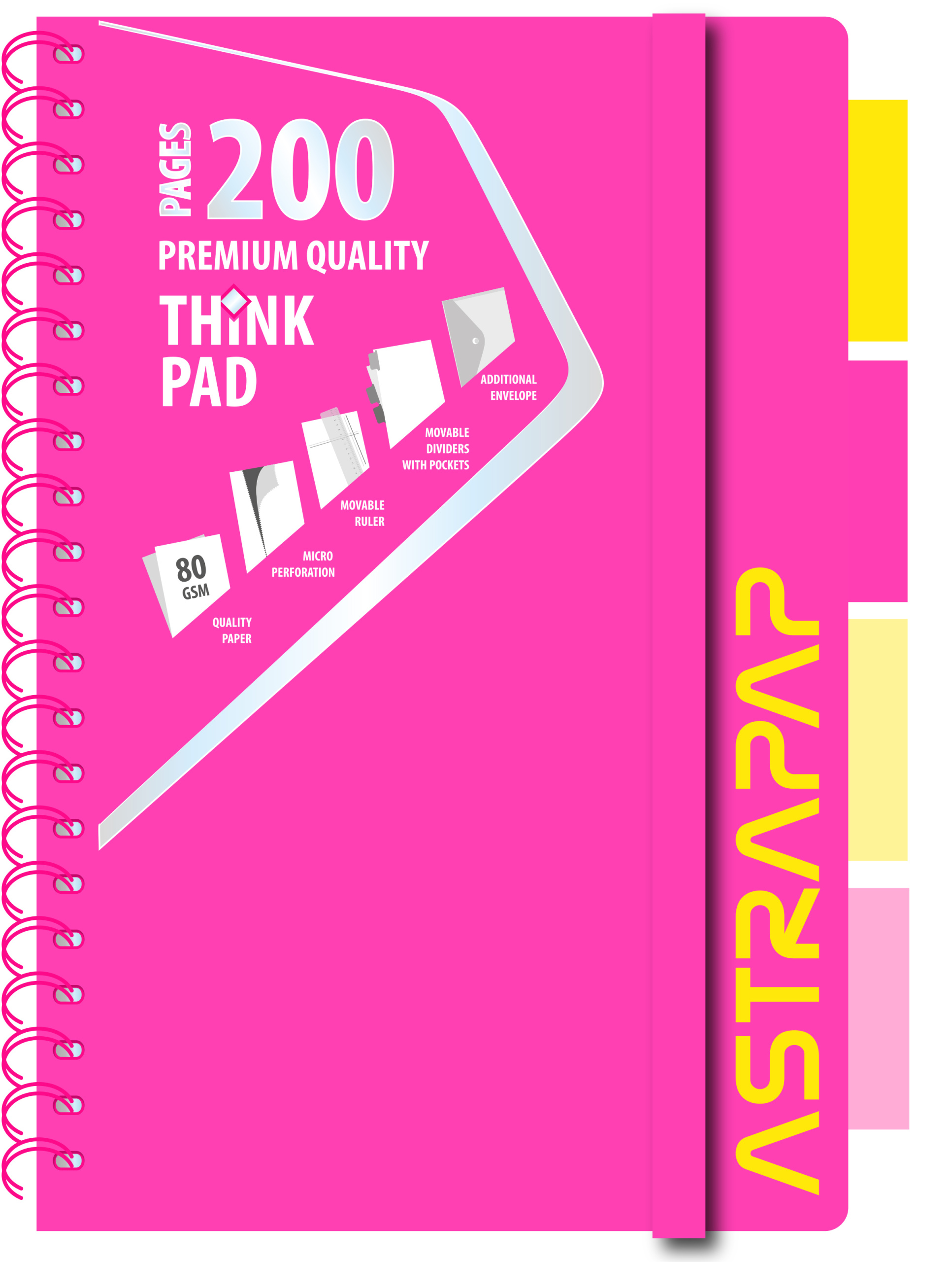 Kołozeszyt PP ASTRAPAP NEON LINE B5 - mix kol 3001