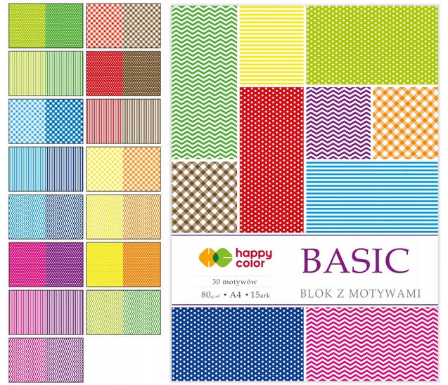 BLOK Z MOTYWAMI BASIC 80G/M2 A4 15 ARK 4374