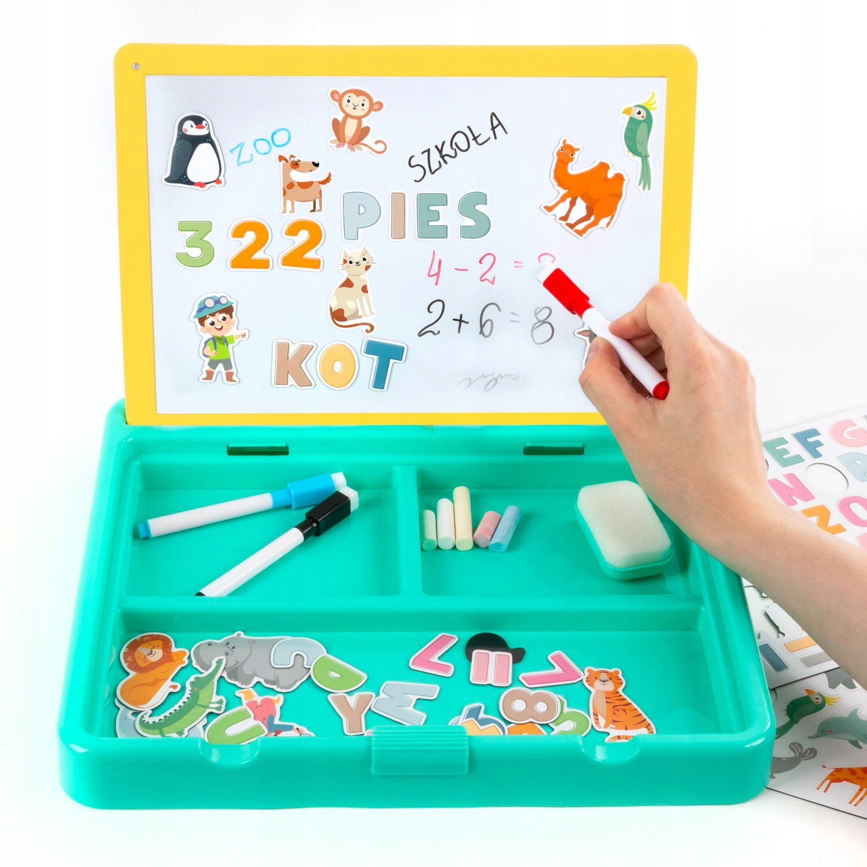 PRZENOŚNY ZESTAW TABLIC 5W1 ZOO KIDEA 1078