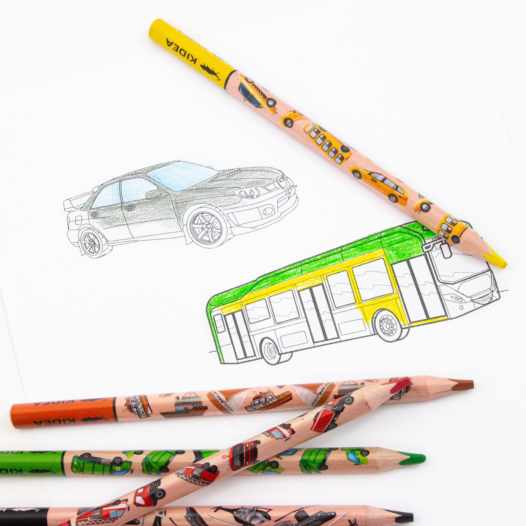 Kredki Trójkątne Jumbo Pojazdy 10 Kol. Kidea 3485