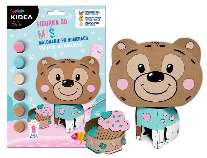 FIGURKA 3D MALOWANIE PO NUMERACH MIŚ KIDEA
