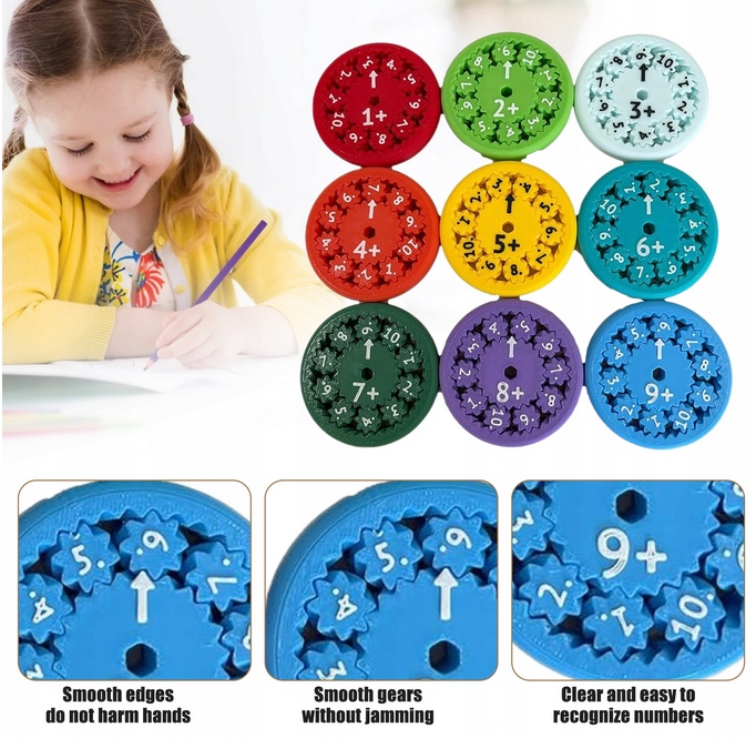 MATEMATYCZNY SPINNER NAUKA DODAWANIA ODEJMOWANIA DLA DZIECI 9 SZTUK ZESTAW