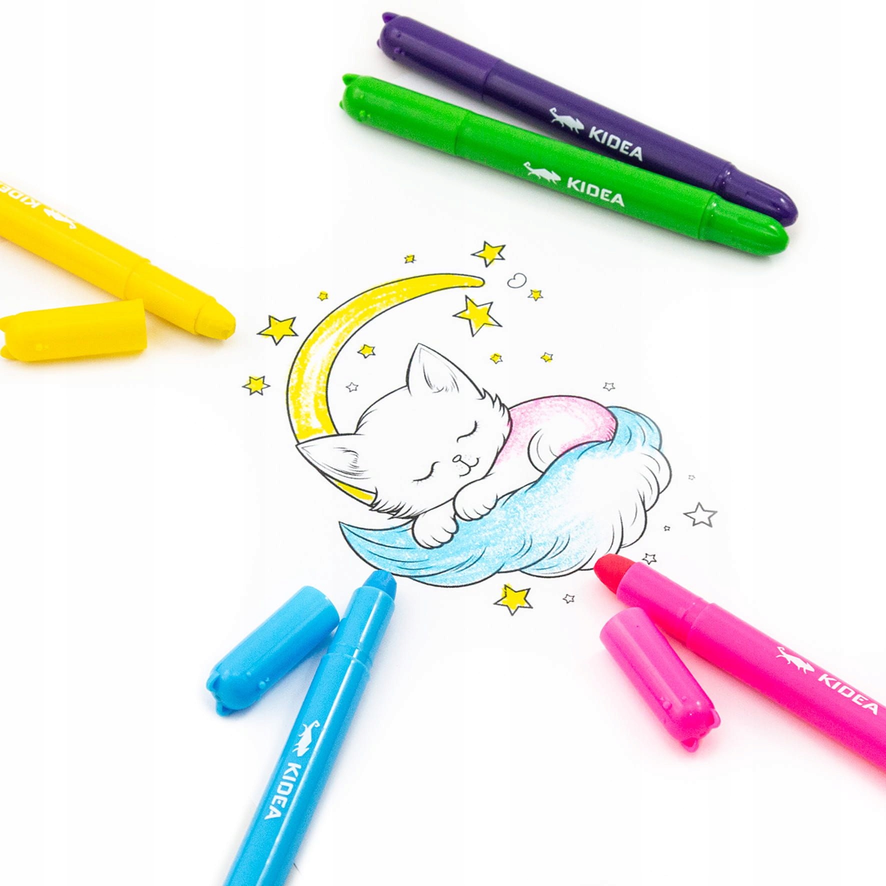 Kredki Żelowe Kotki 8 Kol. Kidea 6899