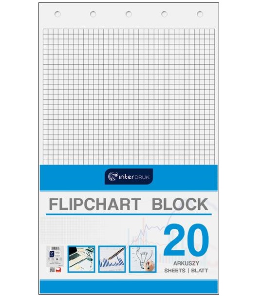 BLOK DO FLIPCHARTÓW 20 KRATA 640X1000