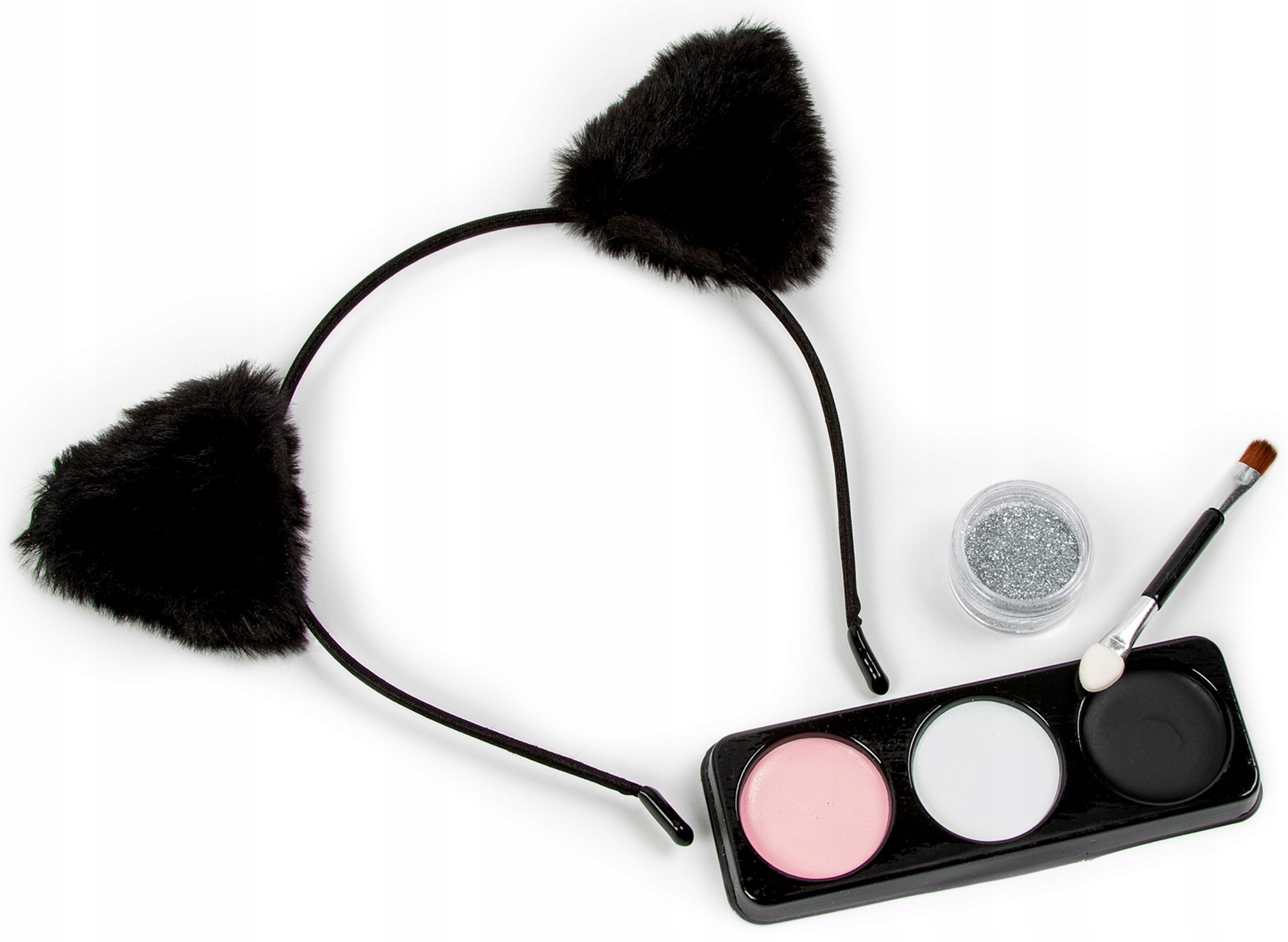 FARBKI DO TWARZY ZESTAW Z OPASKĄ KOTEK KIDEA 7128