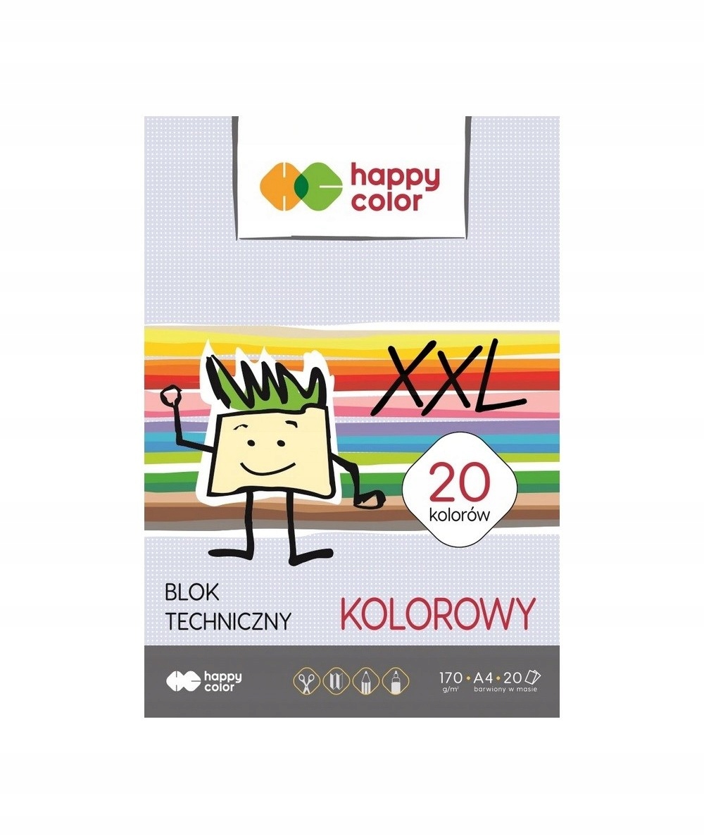 BLOK TECHNICZNY A4/20K KOLOR HAPPY XXL A'10 7009