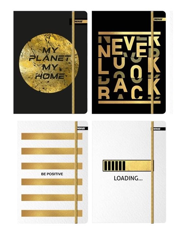 TECZKA Z GUMKĄ A4 PŁÓTNO GOLD A'10 2236