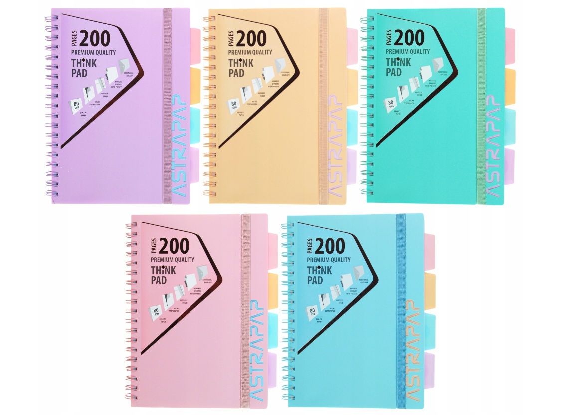 Astrapap, Kołozeszyt Pp, Pastel Line, B5, mix kolorów