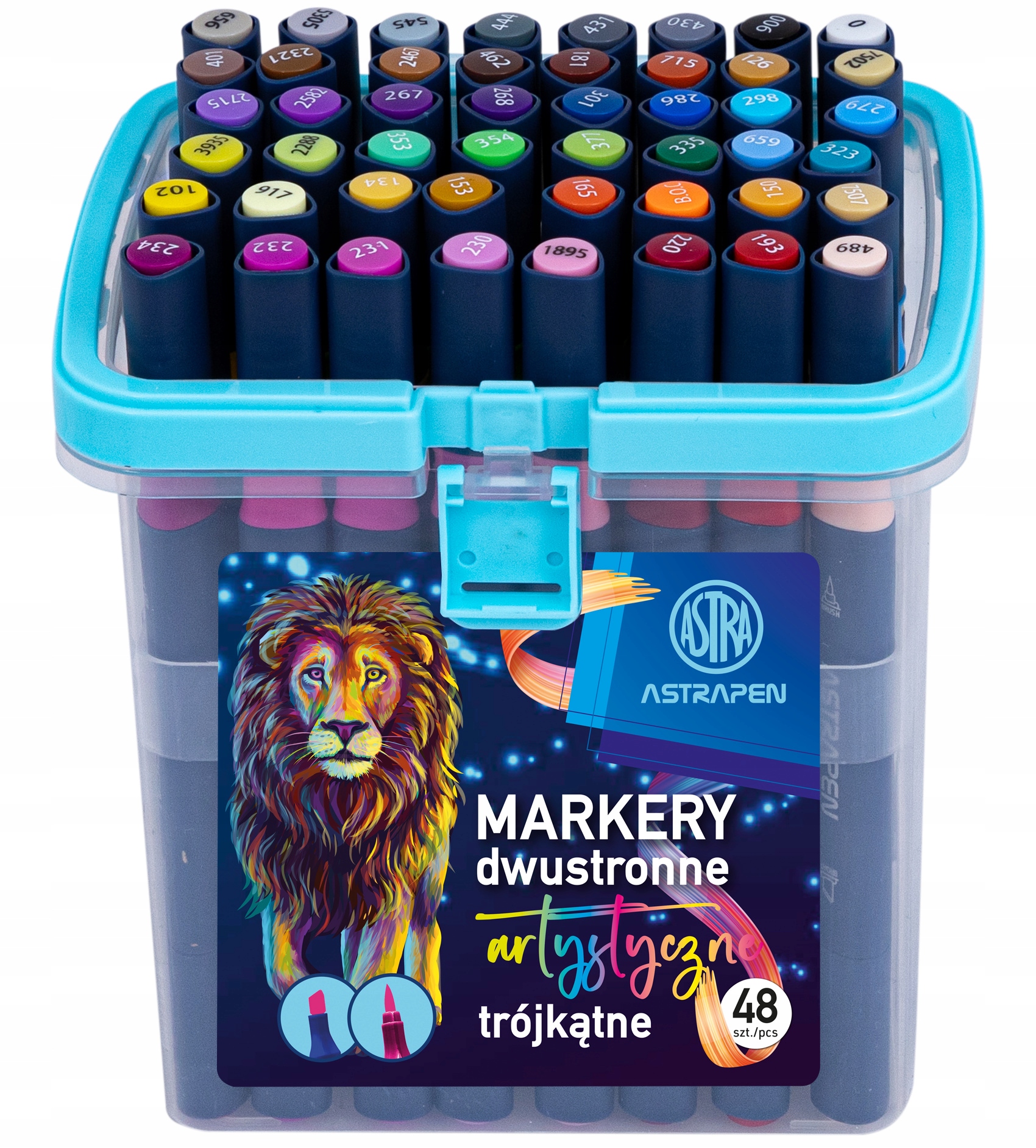 Astra, Markery artystyczne trójkątne dwustronne, 48 szt.