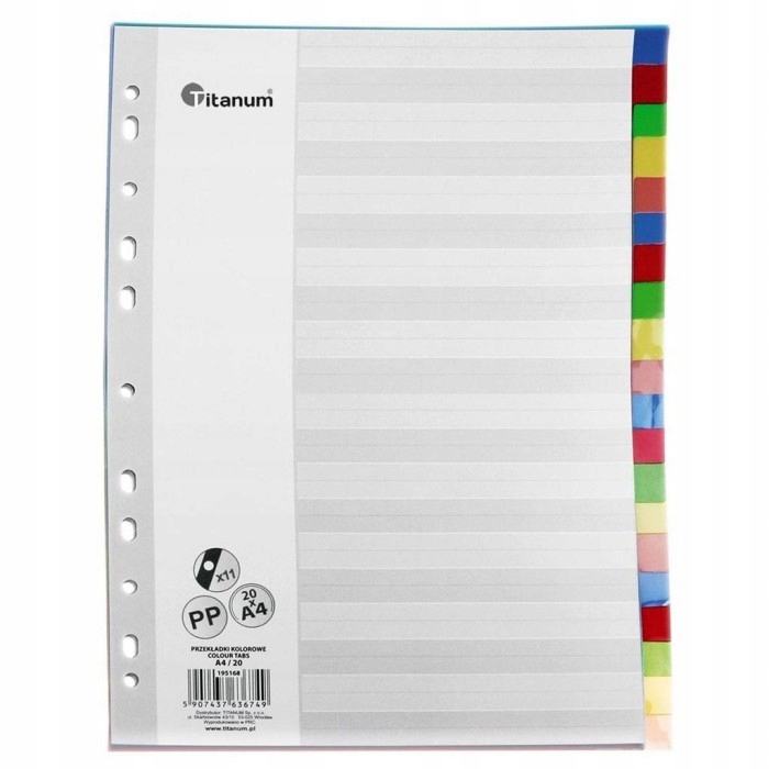 PRZEKŁADKI A4 20KOL PP IK20 6749