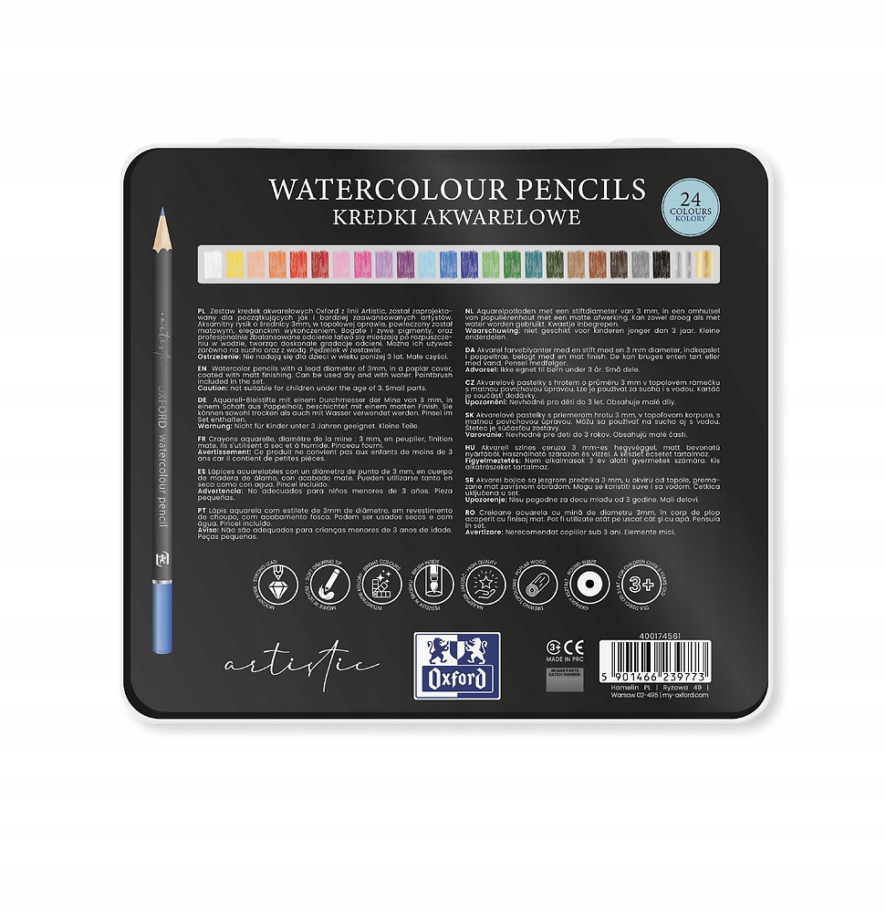 KREDKI AKWARELOWE 24 KOL. OXF PUD. METAL 400174561