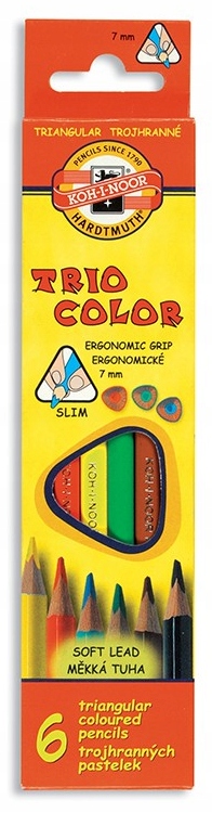 Kredki Triocolor Trójkątne 3131 6 Kol.7 Mm 1996