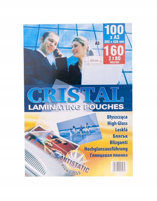 FOLIA LAMIN. PE ARKUSZ A3 80MIC STAND BŁYSK ANTYST