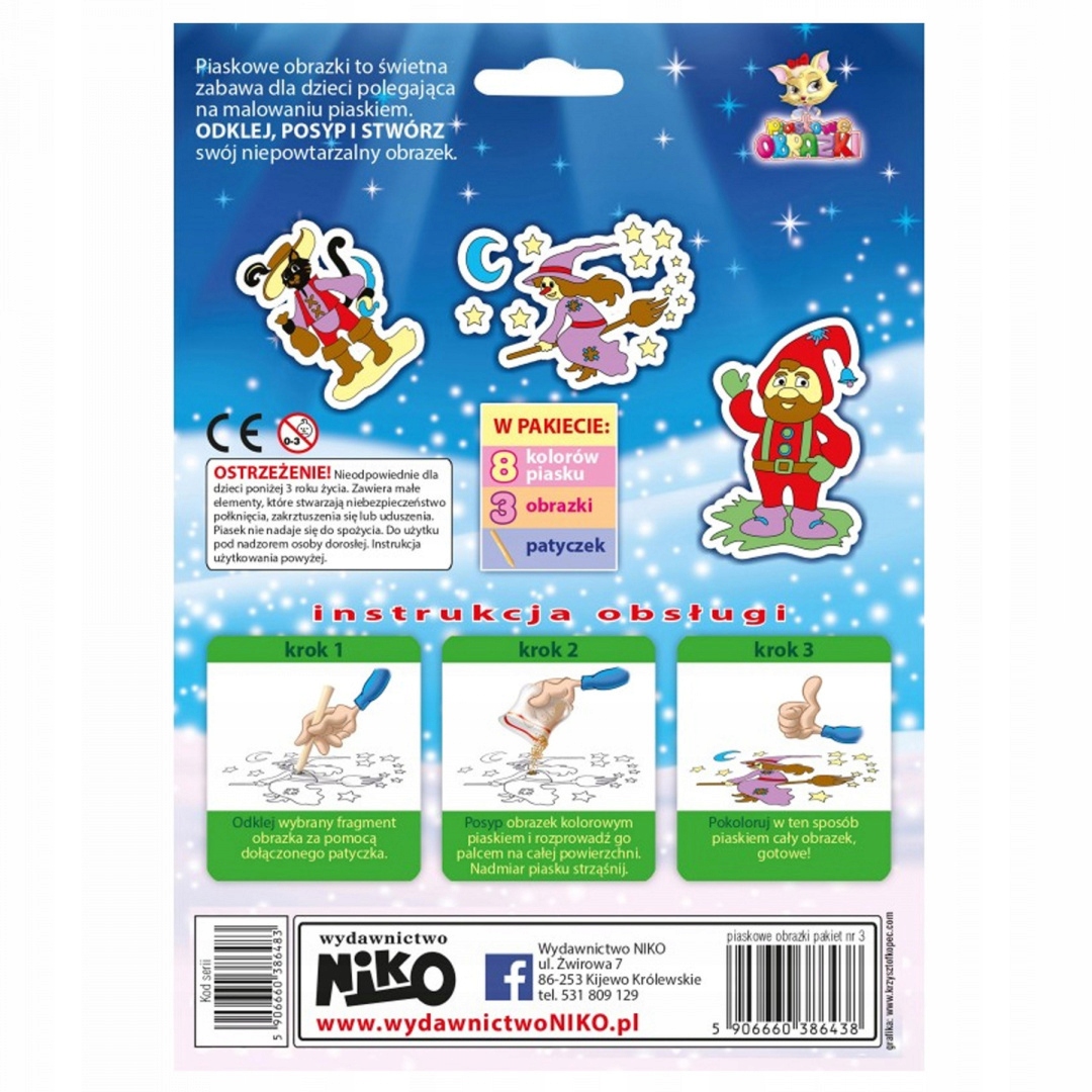 Piaskowe obrazki Pakiet 3 (czarown, kot w but 6438