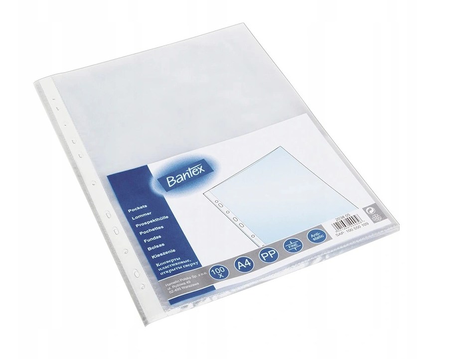 KOSZULKA A4 PP GROSZK.(100) BANTEX 100550109 0056