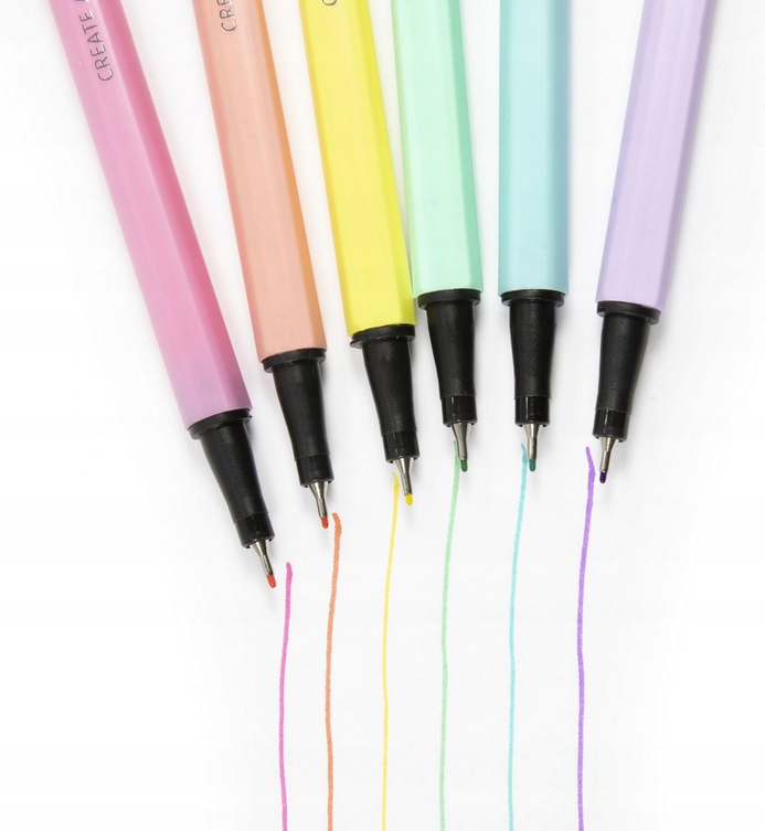 CIENKOPIS PASTELOWE 6 KOLORÓW KIDEA 2452