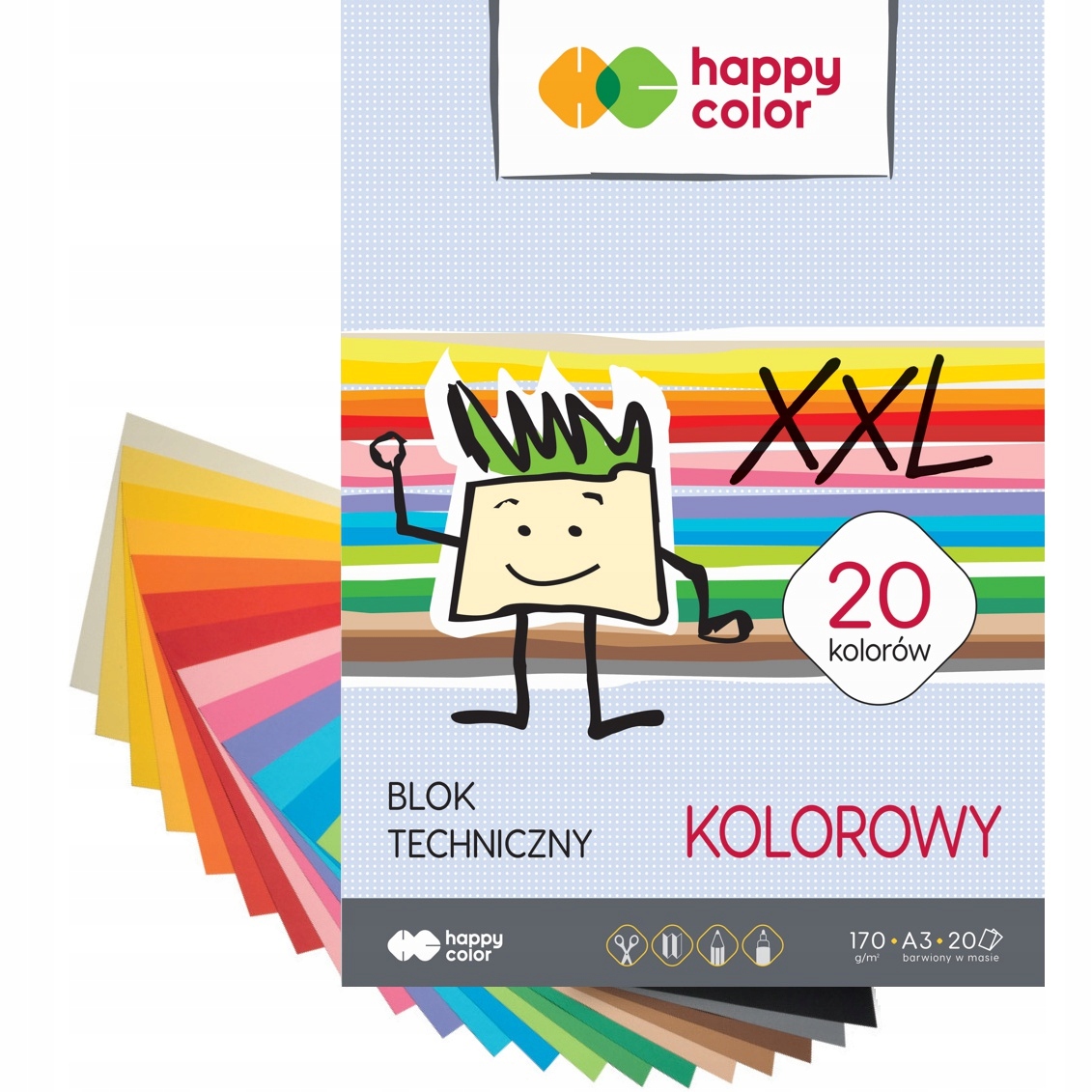 BLOK TECHNICZNY A3/20K KOLOR HAPPY COLOR A"10 7023