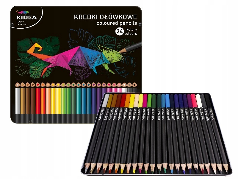 KREDKI TRÓJKĄTNE W METAL.PUDEŁKU 24 KOL KIDEA 7625