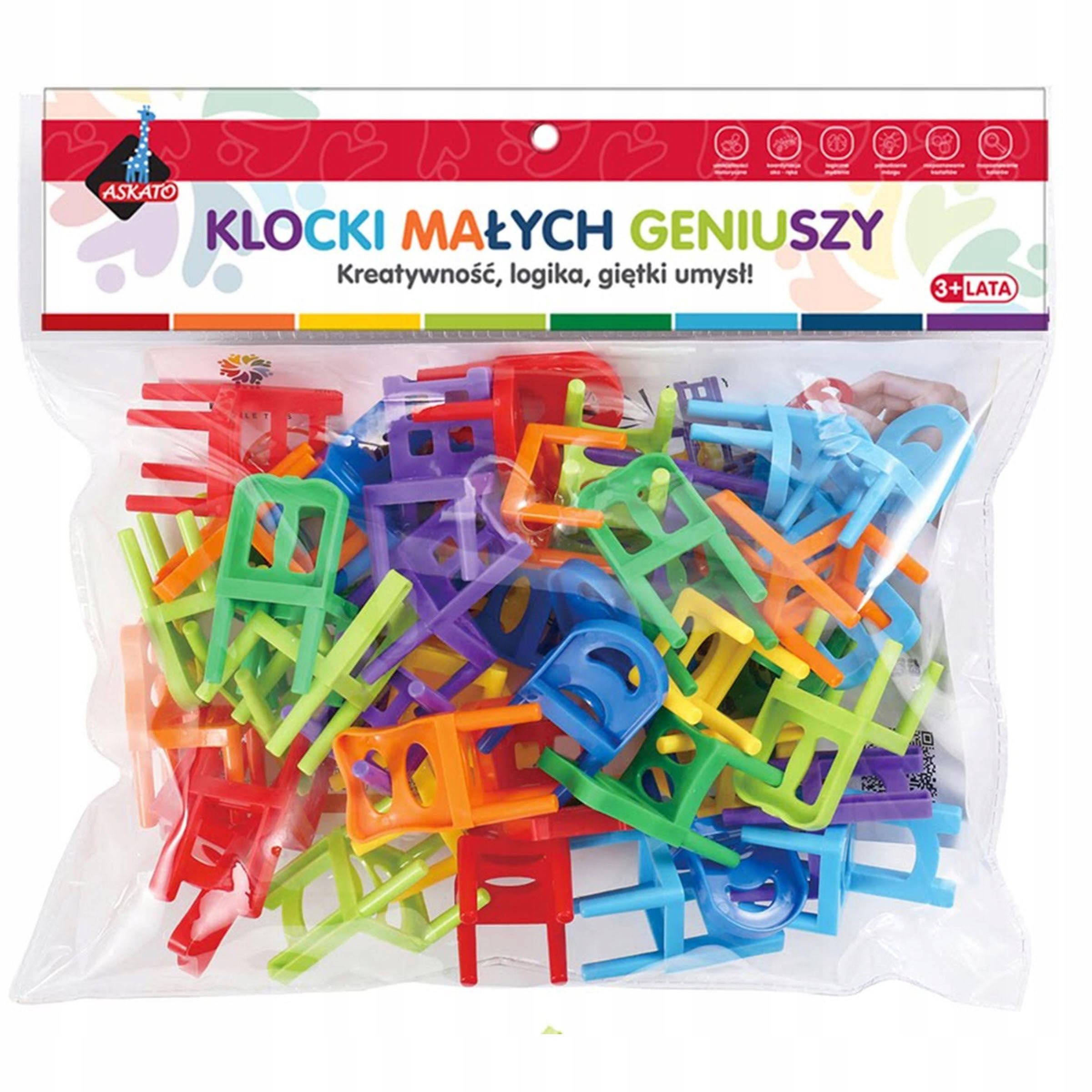 KLOCKI MAŁYCH GENIUSZY KRZESEŁKA - 40 ELEMENTÓW