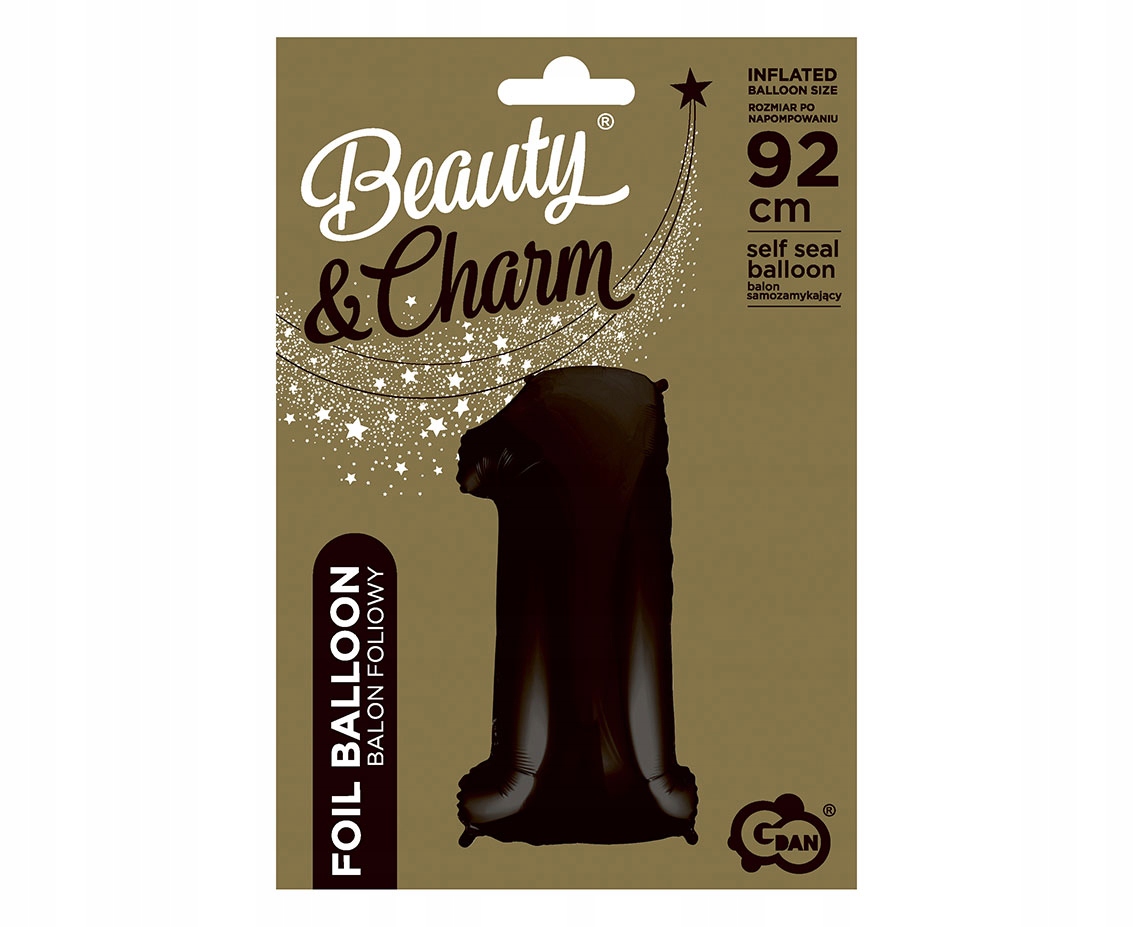 #Bfc54 Balon Foliowy B&C Cyfra 1 Czarna, 92 Cm Aa