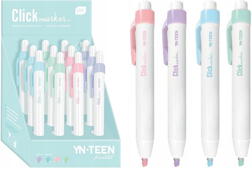 ZAKREŚLACZ AUTOM. CLICK PASTEL A'12 5385