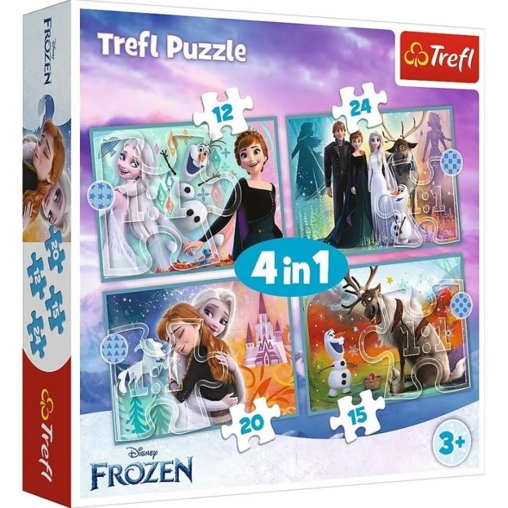 PUZZLE 4W1 NIEZWYKŁY ŚWIAT FROZEN 2 34381